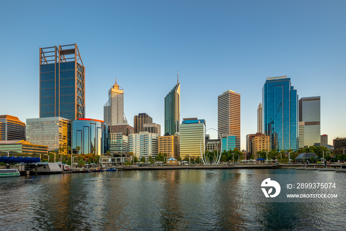 skyline of perth at night in western australia