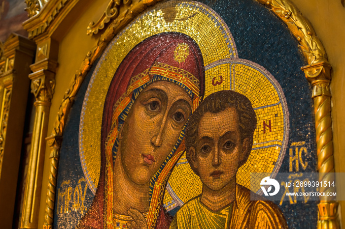 Interior Of Dormition - Assumption Cathedral. Built in 1559 - 1585 in the Trinity Lavra of St. Sergi