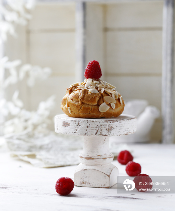 French pastries of choux pastry eclairs