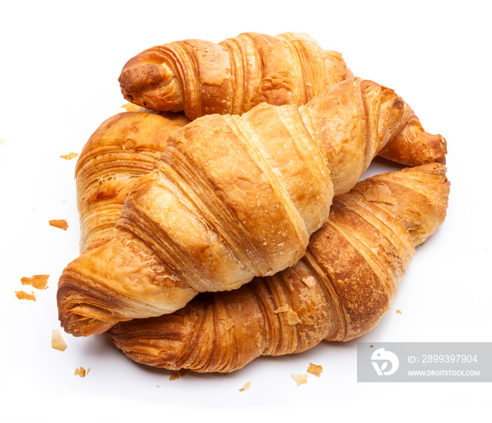 Französische Croissants isoliert auf Weißem Hintergrund