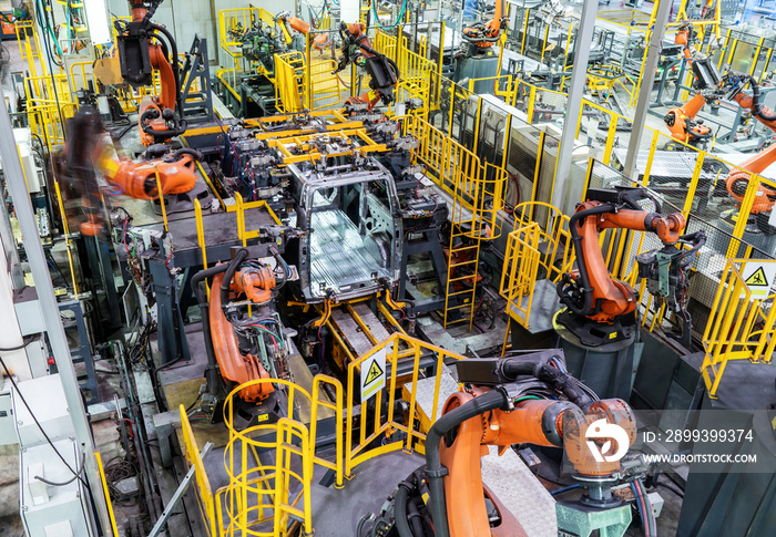 机器人的汽车生产线