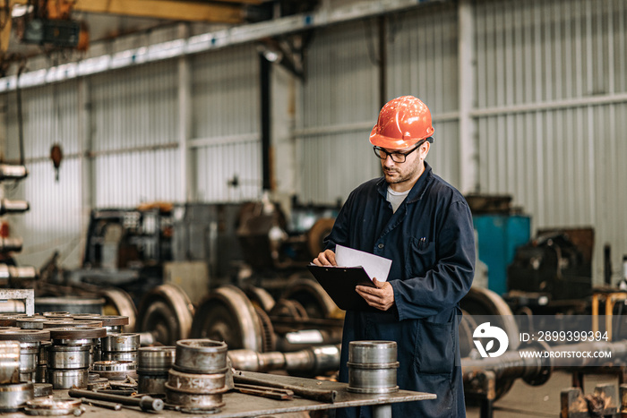 Production of steel train wheels.