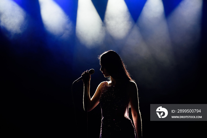 Singer woman on stage