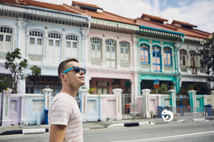 Colorful street in Singapore