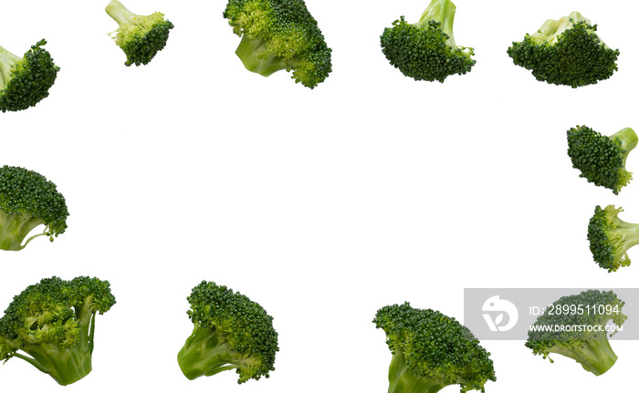 Composition of fresh broccoli for copy space