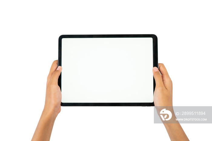 hand holding tablet for mockups