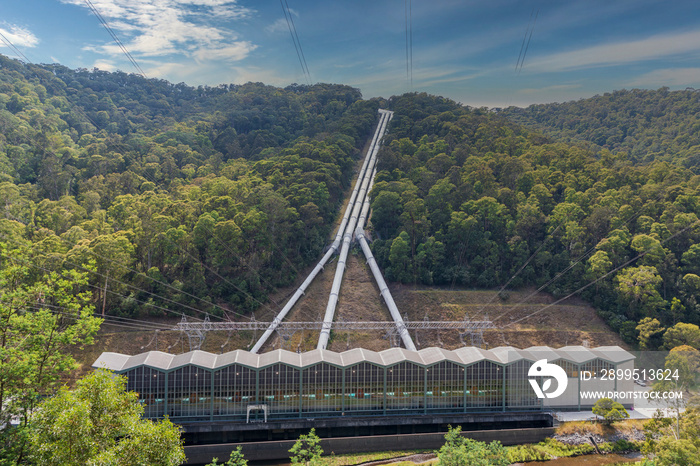 Photograph of a hydro power station in the Snowy Mountains in Australia