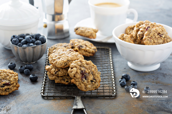 Healthy oatmeal cookies with dried fruits