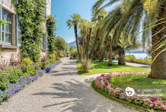 Park garden of Island Madre - Isola Madre, is one of the Borromean Islands of lake Maggiore in Piedmont of north Italy