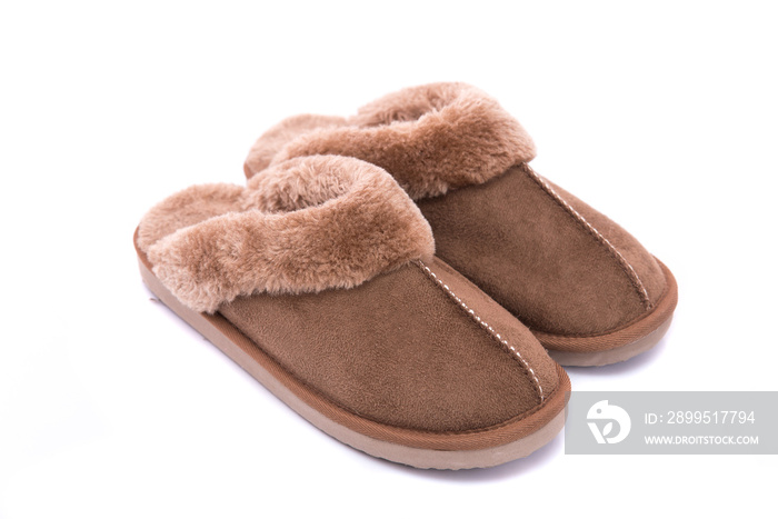 Leather slipper isolated