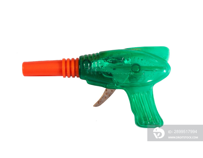 Isolated white raygun / raygun toy : vintage toy