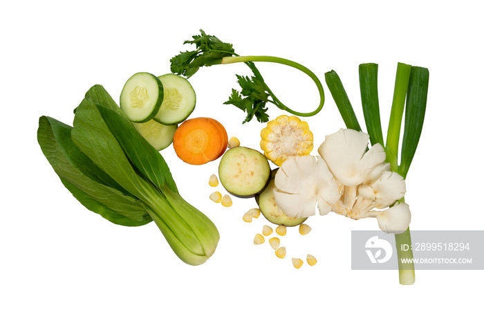 Set of fresh vegetable isolated