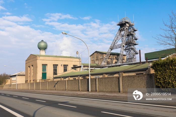 mining building with blue sky