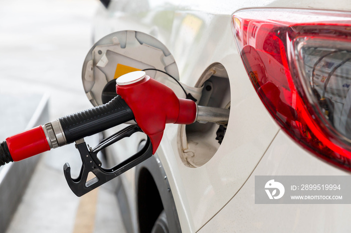 Refill and filling Oil Gas Fuel at station.Gas station - refueling.To fill the machine with fuel. Car fill with gasoline at a gas station. Gas station pump.