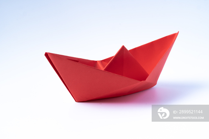 origami red paper boat