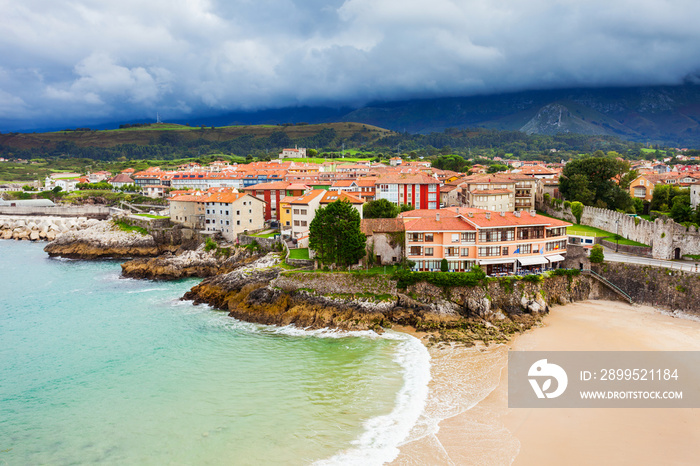 Llanes beach aerial view, Spain