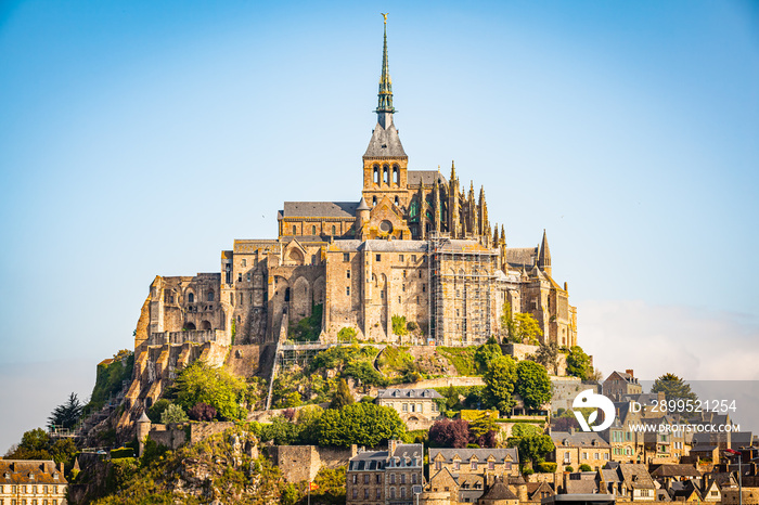 Le Mont St. Michel, island and monastery off the coast of Normandy, France