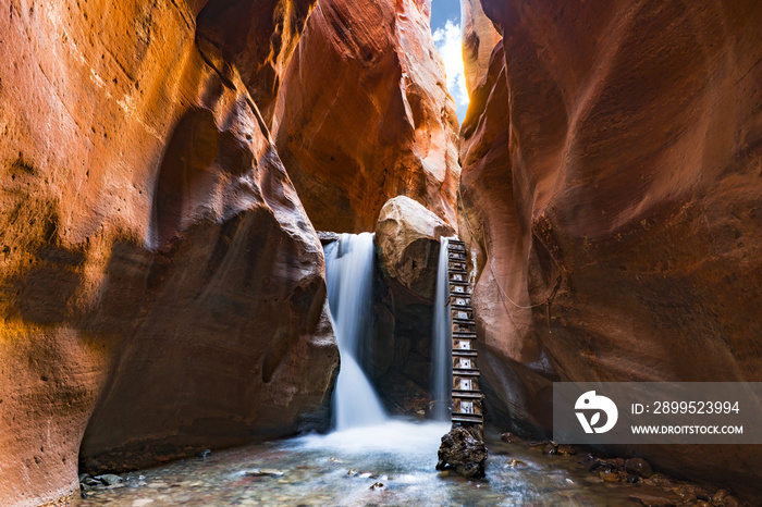 Kanarraville Falls Slot Canyon Waterfall