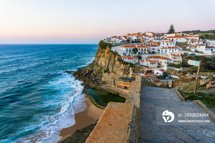 Azenhas do Mar, typical village on top of oceanic cliffs, Portugal