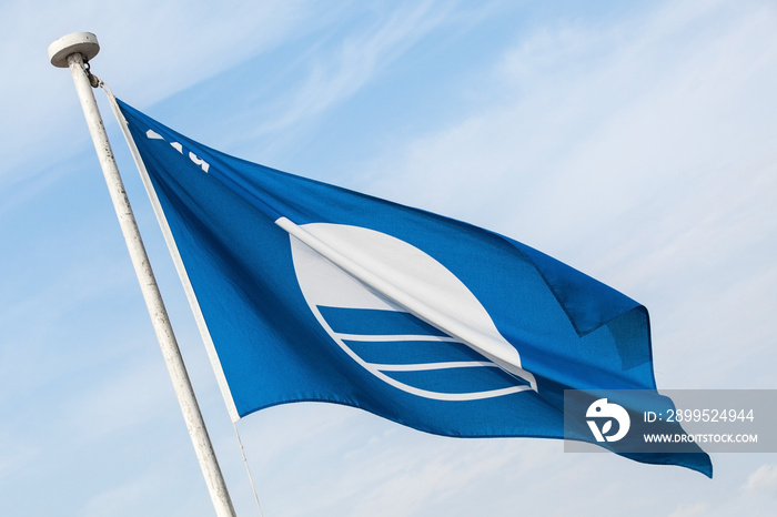 Blue Flag beach. Close-up photo