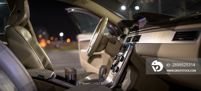 Modern car interior (shallow DOF - selective focus; color toned image)