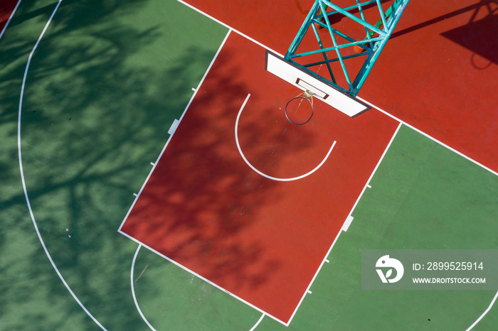 Top view of basketball court