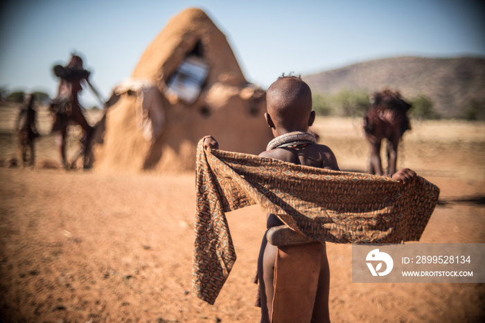 himba person in desert