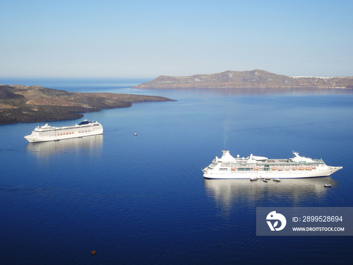 Ferries sailing along the Aegean Sea
