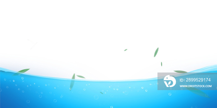 Liquid water with bubble transparent background