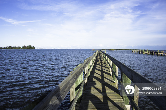 Boardwalk in Sebastian, Florida in the Winter