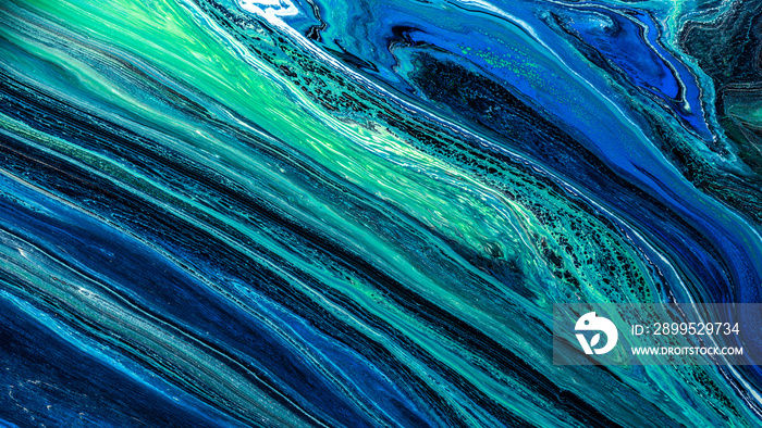 Abstract Blue Acrylic pour Liquid marble surfaces Design.