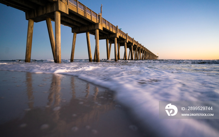 pensacola beach, pier in Florida in the beach during sunset