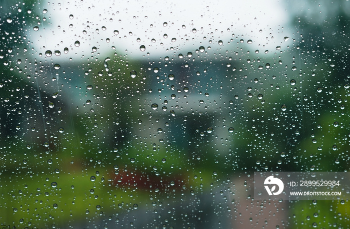 Rain drops on window, Drops of water on the glass, design the background.