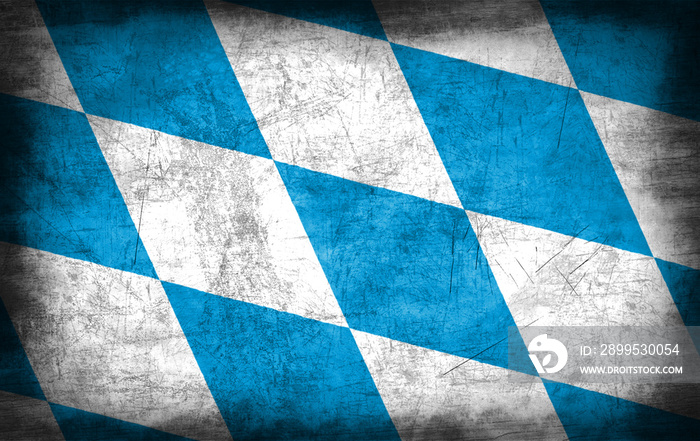 Bavaria flag with grunge metal texture