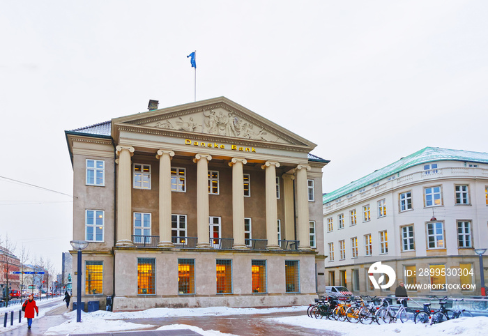 Danske bank in Copenhagen in winter