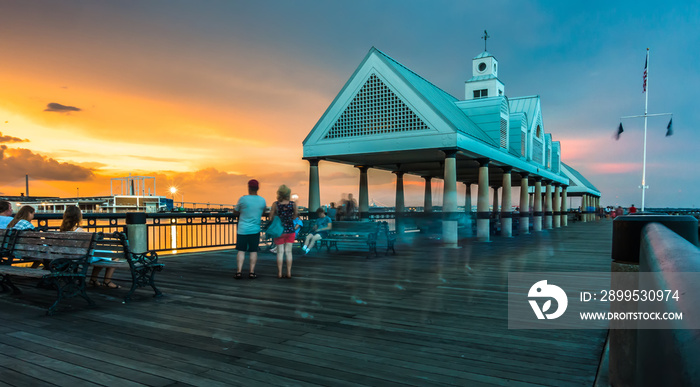 charleston south carolina harbor in the evening