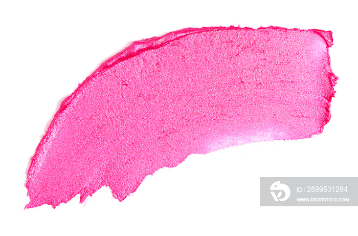 Single Smear of Lipstick and Lip Gloss Swatch on a White Background