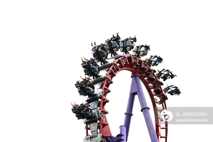 Rollercoaster Ride on white background