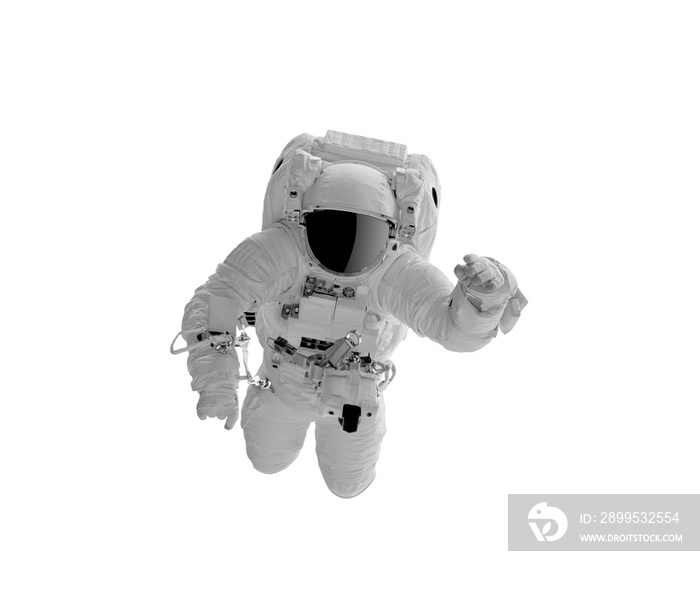 Astronaft in a spacesuit isolated on white background.