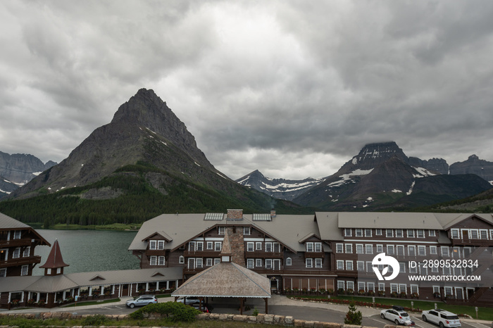 Many Glacier Hotel and Grinnell Point