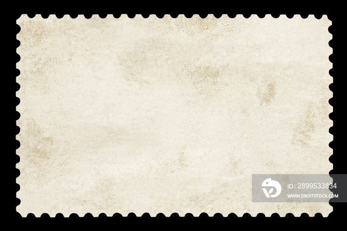 Blank postage stamp - Isolated on Black