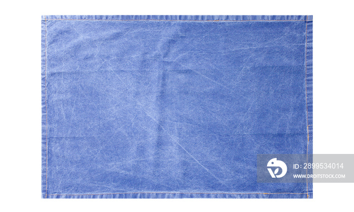 Blue napkin, tablecloth, fabric texture isolated on white.