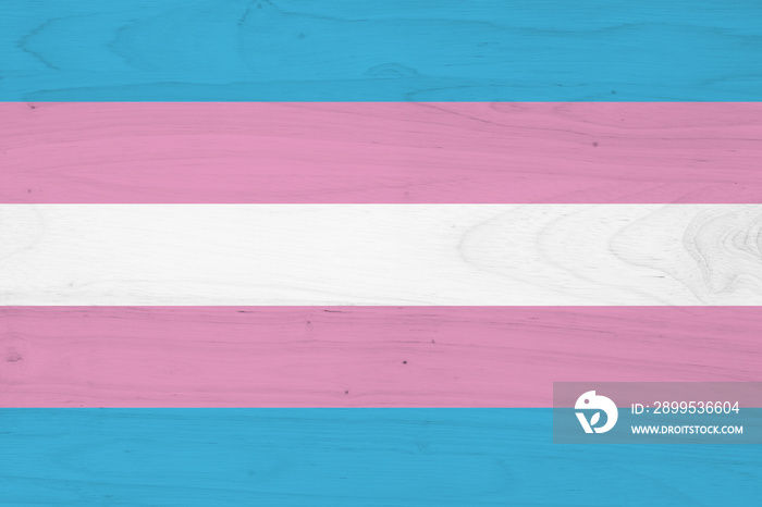 A transgender flag on with wood texture