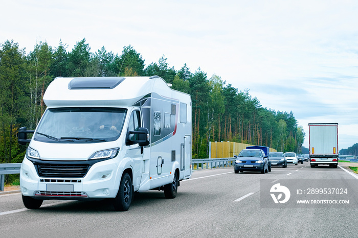 Camper rv on road Poland