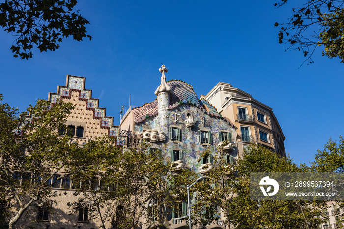 Casa Batllo by Gaudi in Barcelona, Spain