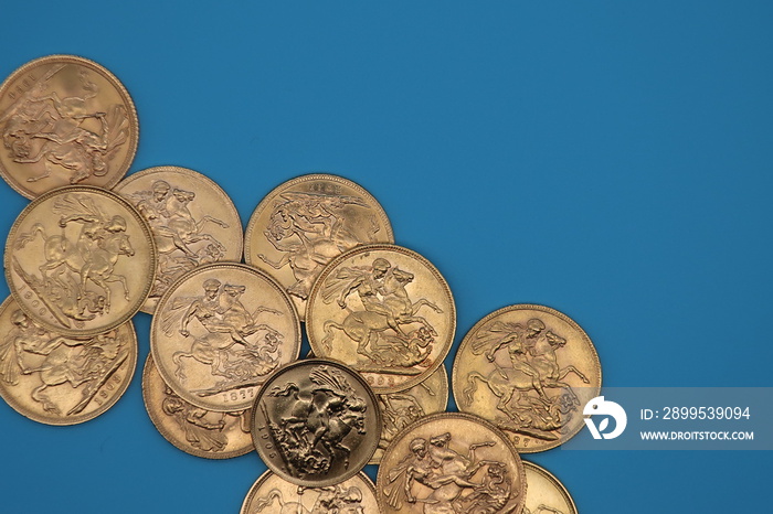 Gold coins of the Sovereign and Krugerrand