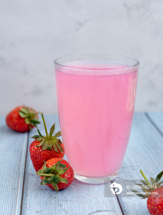 Berry jelly drink - kissel on wooden background