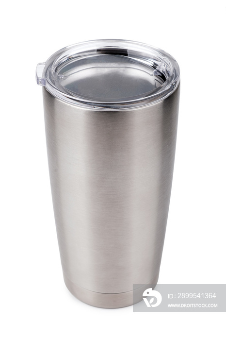 thermos bottle, Tumbler glass on white background