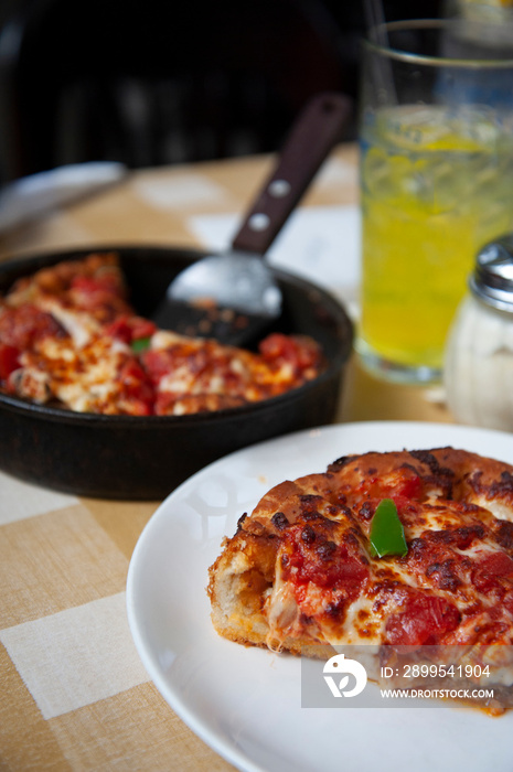 Chicago style deep dish pizza