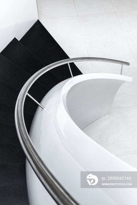 Abstract modern stairs in black and white style